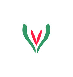 Letter V Red And Green Logo Icon