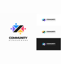 Modern People Community Logo Template Designs