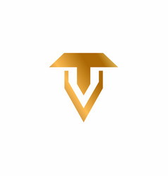 Tv Logo Simple With Gold Color