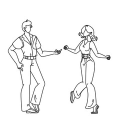 Boy And Girl Dancing Funk Dance Characters