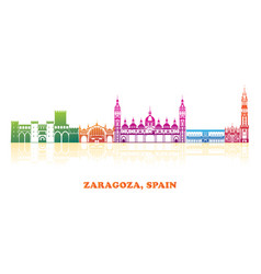 Colorful Skyline Panorama Of Zaragoza