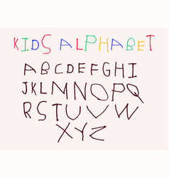 Hand Drawn By Small Kid Letters English Abc