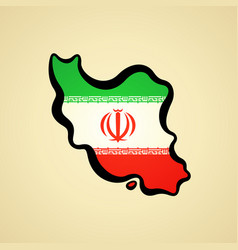 Iran - Map Colored With Flag