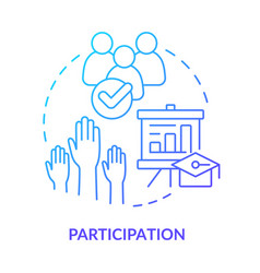 Participation Blue Gradient Concept Icon