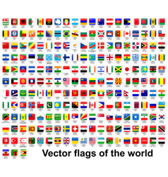 Set country flags on a blue background Royalty Free Vector