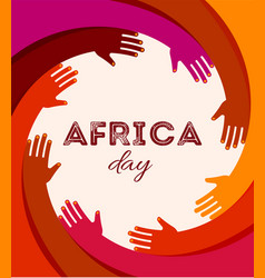 Colorful Poster With Circle Of Hands Africa Day