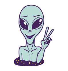 Extra Terrestrial Icon Hand Drawn Style