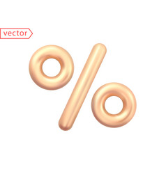 Golden Percent Sign 3d Realistic Gold Percentage