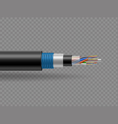 Fiber Optic Tight Cable On Transparent Background