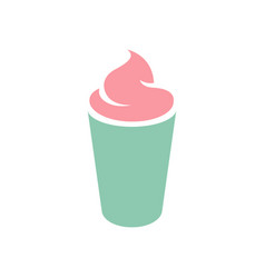 Green And Pink Milkshake Icon Isolated On A White