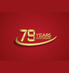 79 Years Anniversary Logo Style With Swoosh