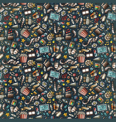 Cartoon Cute Hand Drawn Cinema Seamless Pattern