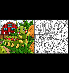 Caterpillar Coloring Page Colored