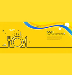 Food Line Icon Cutlery Sign Fork Knife Minimal