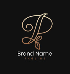 Letter P Leaf Elegant Luxury Logo Design