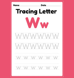 Tracing Letter W Alphabet Worksheet