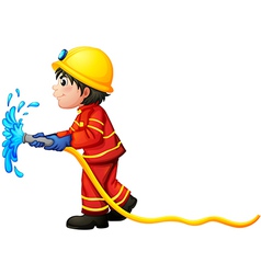 A Fireman Holding Water Hose