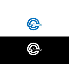 C Letter Logo Tech Design