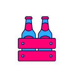 Filled Outline Pack Of Beer Bottles Icon Isolated