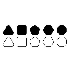 Set Of Geometric Figures With Rounded Corners