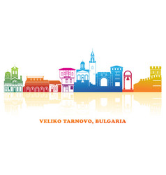 Colorful Skyline Panorama Of City Of Veliko Tarn