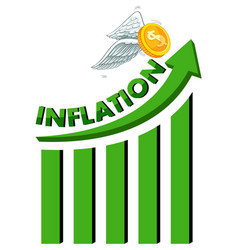 Inflation With Green Arrow Going Up And Bar Chart