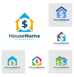 Set Of Money Home Logo Template Design Emblem