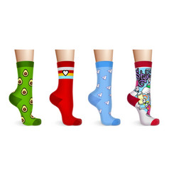 Socks Mockup Realistic Color Set