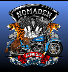 Blue Motorcycle Side View Template