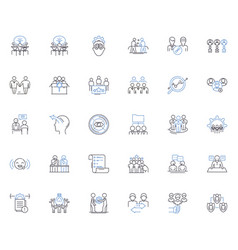 Management Development Line Icons Collection