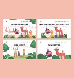 Happy Family Celebrate Merry Easter Landing Page