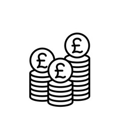 Pound Cent Coins Stack Black Line Icon Payment