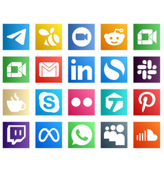 All In One Social Media Icon Set 20 Icons