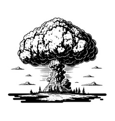 Nuclear Explosion Hand Drawn Sketch