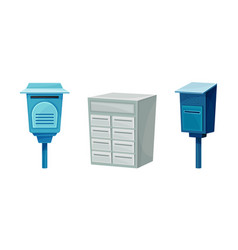 Set Of Metal Mailboxes For Correspondence