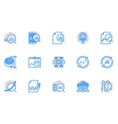 Data Analysis Line Icons Set