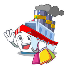 Shopping Aerial In Cartoon Cargo Ship View