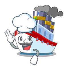 Chef Aerial In Cartoon Cargo Ship View