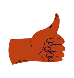 Thumb Up Symbol Flat Icon Black Race Hand