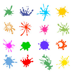 Colored Splashes Of Paint Set