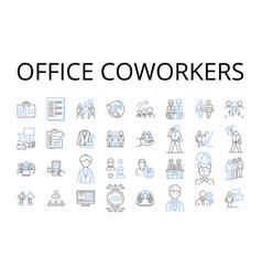 Office Coworkers Line Icons Collection Work