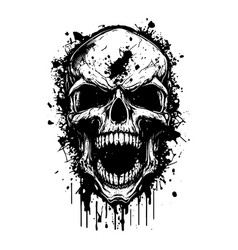 Skull Black Hand Drawn Sketch