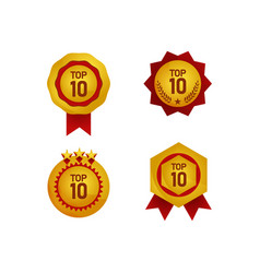 Top Ten Badge Collection Design Concept Isolated