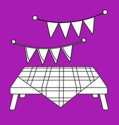 Party Table Digital Stamp Flag