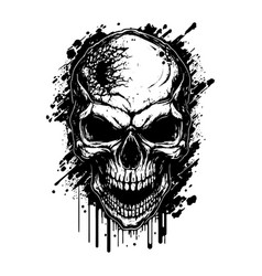 Skull Black Hand Drawn Sketch