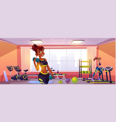 Active Women Exercising In Gym