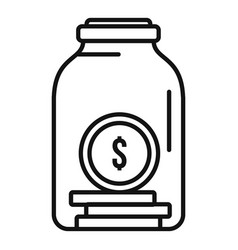 Compensation Jar Coin Icon Outline Style