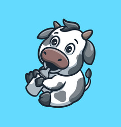 Cow Drinking Milk Cartoon