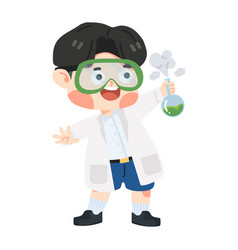 Cute Boy Student Kid Scientist With Glasses