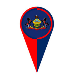 Pennsylvania Map Pointer Location Flag